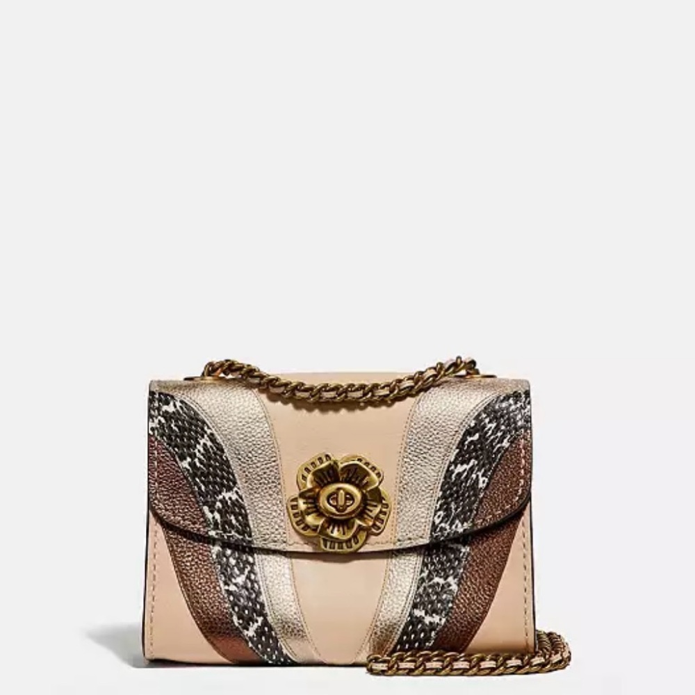 Coach Parker 18 Wave and Snakeskin Bag